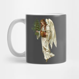 Vintage Christmas Angel holding tree and toys Mug